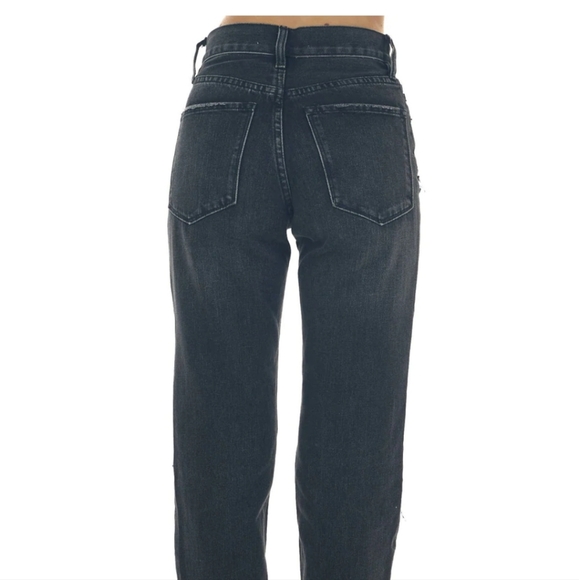 Kancan high rise Charcoal black Wash High Rise Torn Straight Jeans 90s 7 27 NWOT - Picture 4 of 16